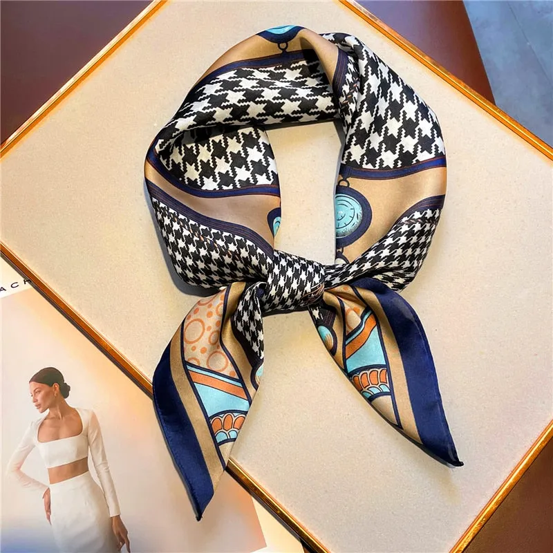 Luxury Print Silk Square Scarf