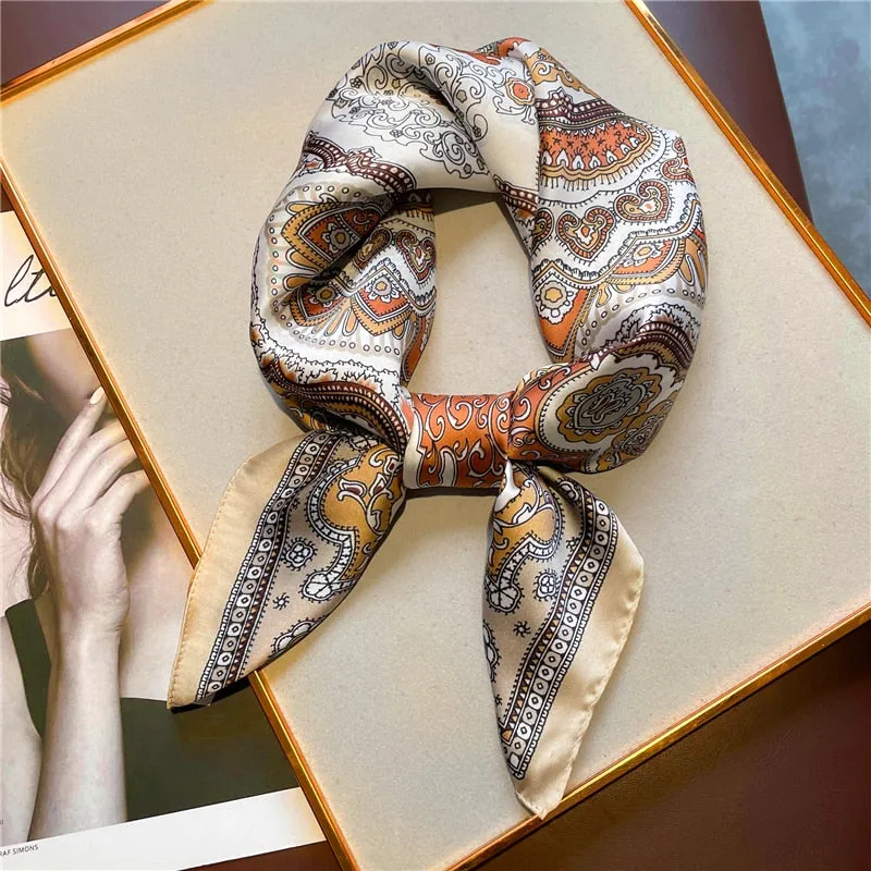 Luxury Print Silk Square Scarf