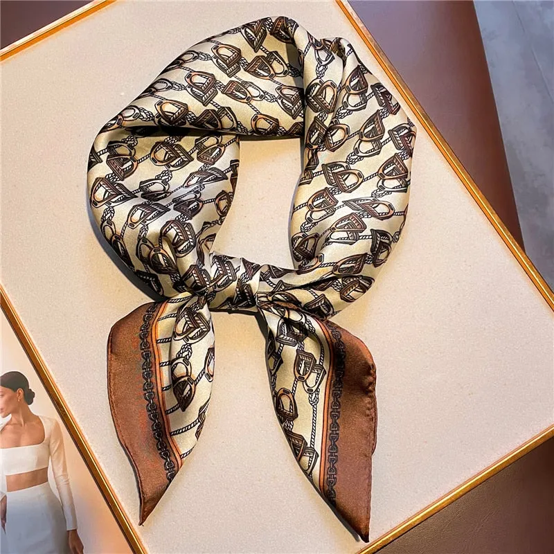 Luxury Print Silk Square Scarf