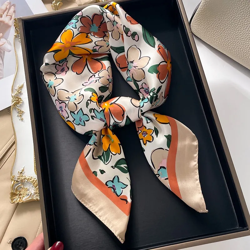 Luxury Print Silk Square Scarf