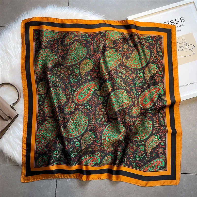 Luxury Print Silk Square Scarf