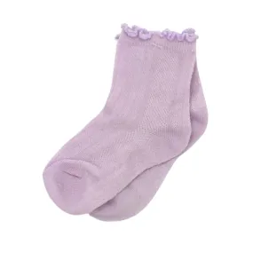 Patterned Scallop Rib Socks - Light Lavender