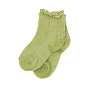 Patterned Scallop Rib Socks - Spring Green