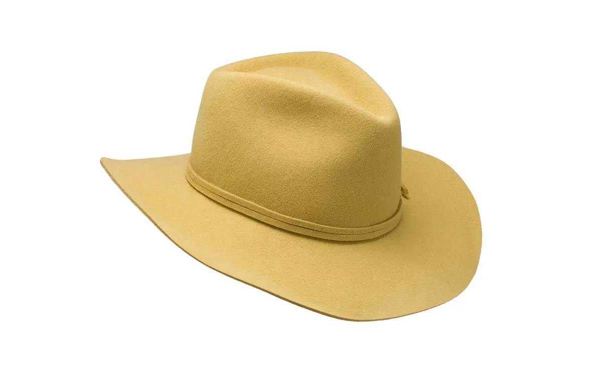 PHOEBE WIDE BRIM WOOL HAT - GOLD