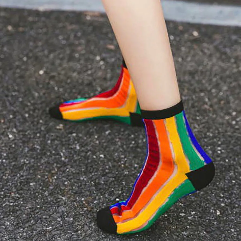 Rainbow Striped Patterned Socks