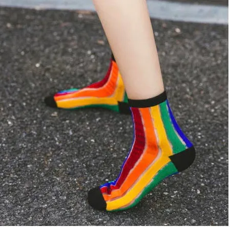 Rainbow Striped Patterned Socks