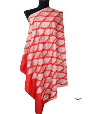 red booti jamma embroidery pashmina shawl 8260