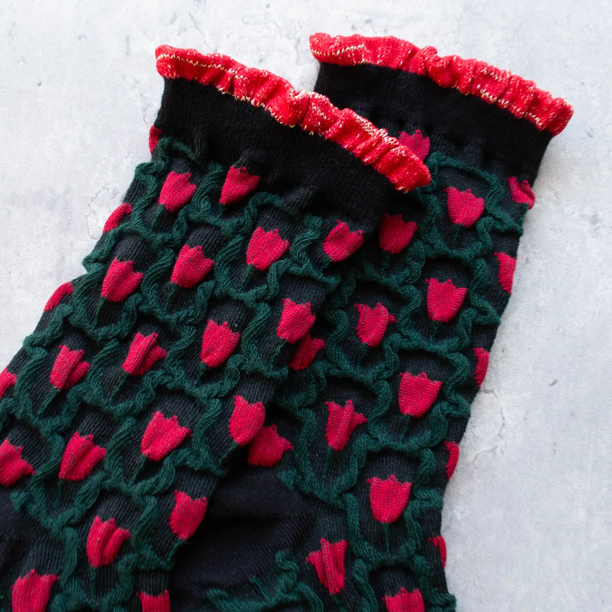 Ruffled Floral Socks