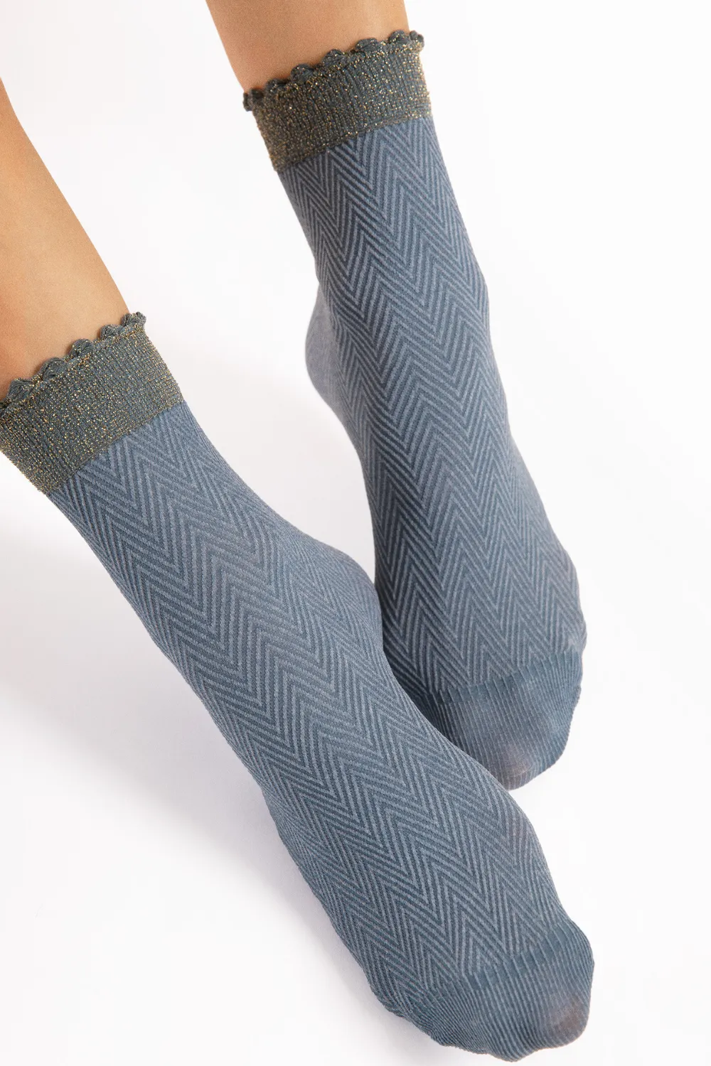 Spina Herringbone Pattern Socks 40 Denier