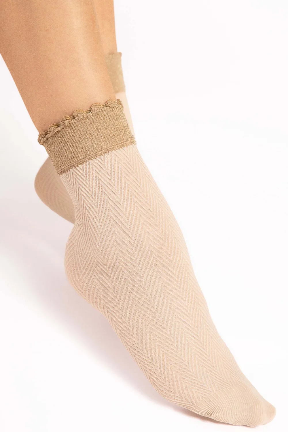 Spina Herringbone Pattern Socks 40 Denier