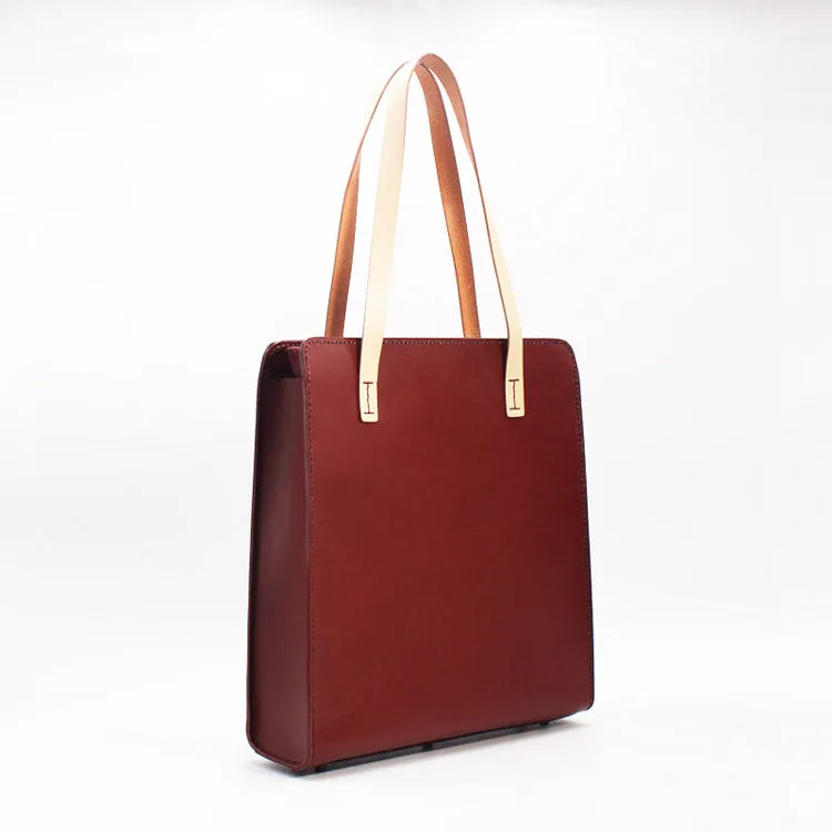 Stylish Womens Brown Leather Tote Handbags Shoulder Bags Purses for Women