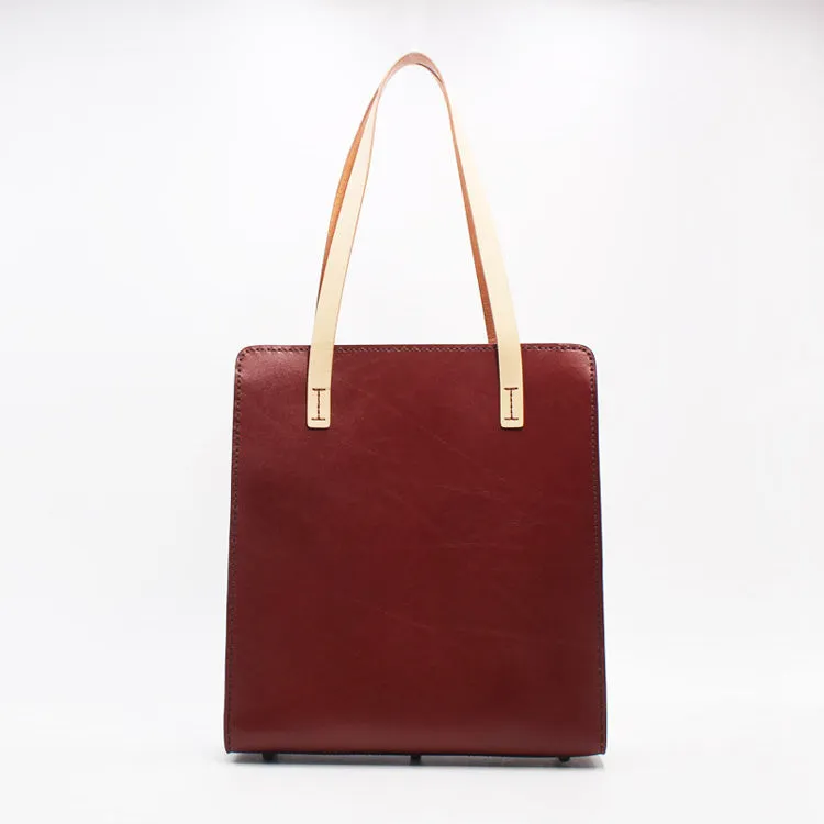 Stylish Womens Brown Leather Tote Handbags Shoulder Bags Purses for Women