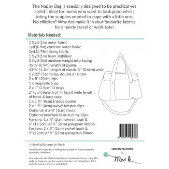 The Nappy Bag Sewing Pattern