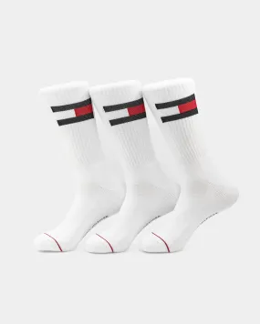 Tommy Jeans 3 Pack Athletic Crew Socks White