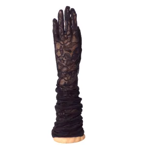 VERSACE- 2023 Black Lace Gloves, Size 8