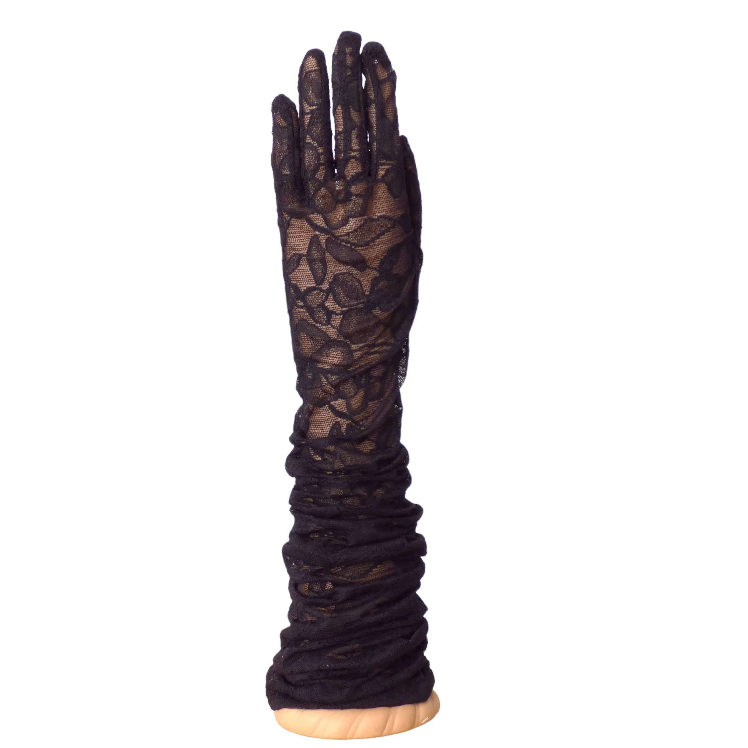 VERSACE- 2023 Black Lace Gloves, Size 8