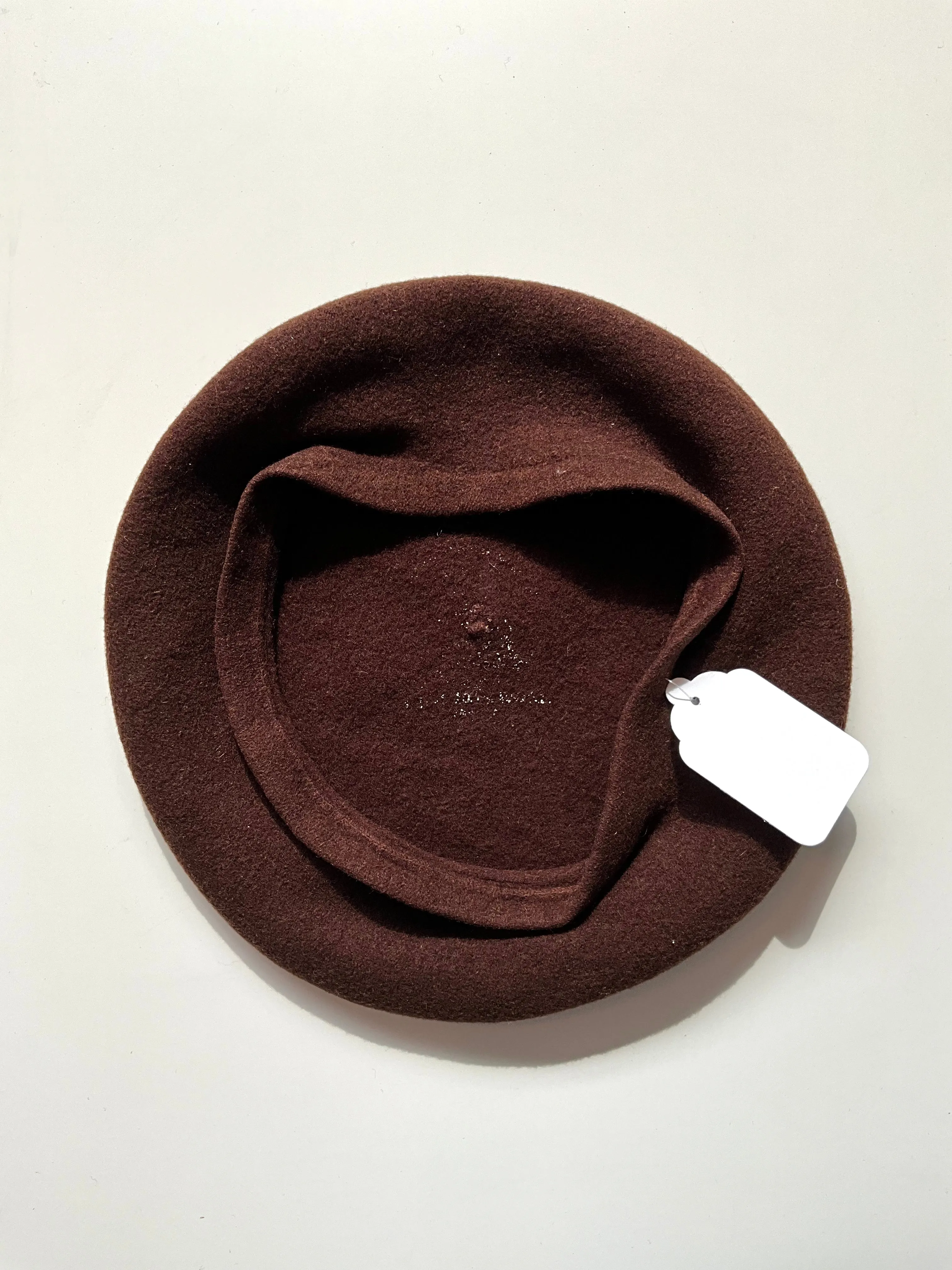 Vintage Chocolate Brown Wool Beret