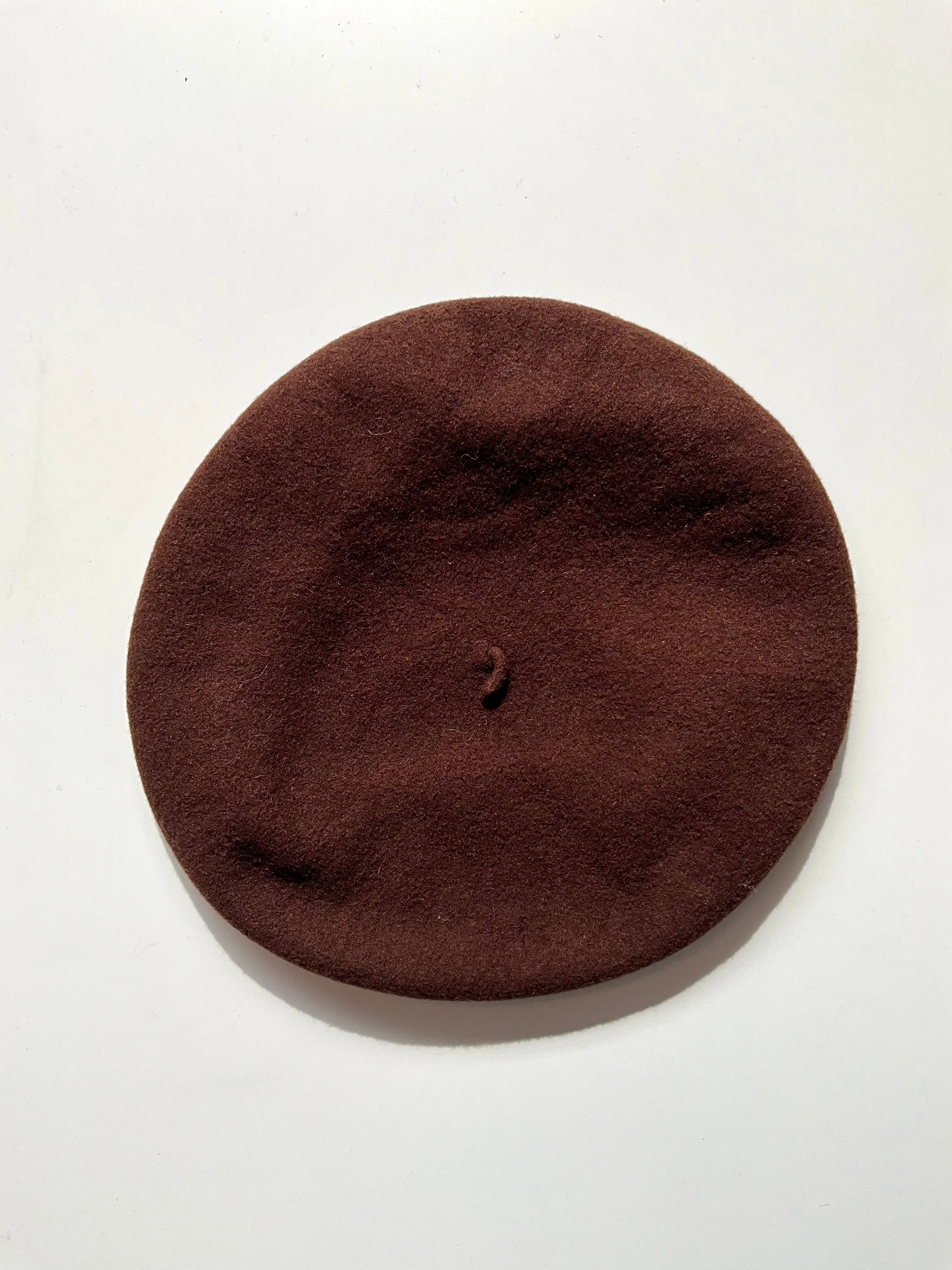 Vintage Chocolate Brown Wool Beret