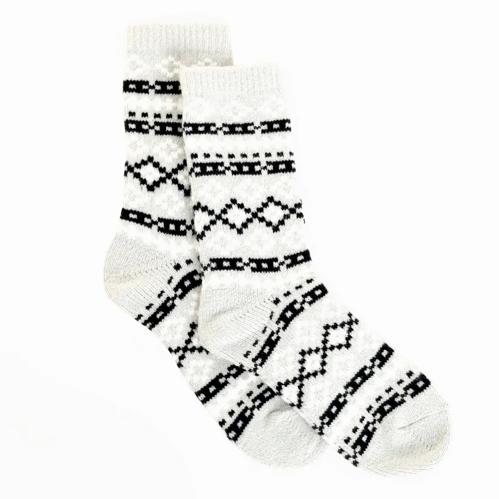 White Fox Patterned Sock