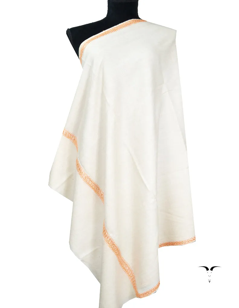 white tilla embroidery pashmina shawl 8151