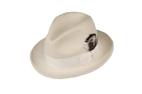 White Trilby 100% Australian Wool Felt Crushable Hat