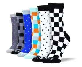 Women's Pattern New Checkered & Polka Dot Bundle - 6 Pair